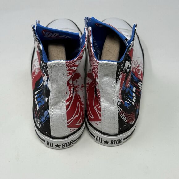 Converse All Star Hi DC Comics Superman Shoes Mens 8 Womens 10 White Red Graphic - Picture 11 of 15